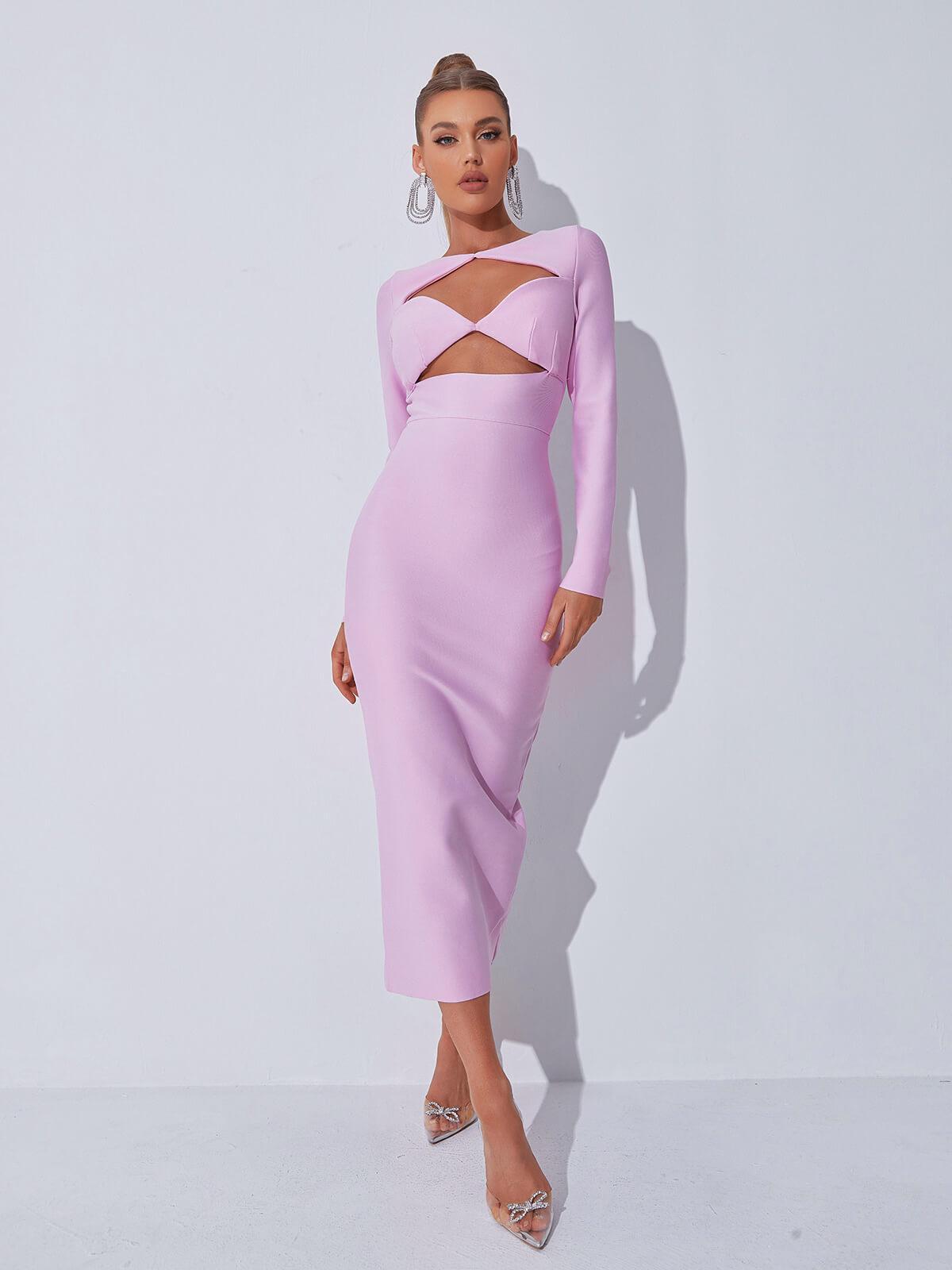 Isobel Long Sleeve Cutout Bandage Dress-Mix MIx Style