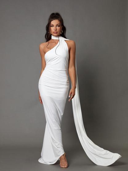 White Backless Maxi Dress | Mix Mix Style [Hot Seller]-Mix MIx Style