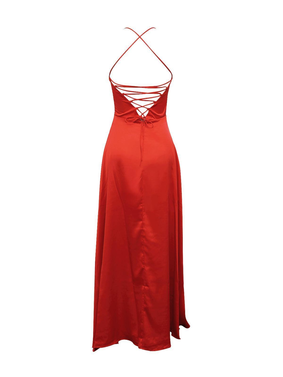 Jezebel Satin Plunge Split Maxi Dress-Mix MIx Style