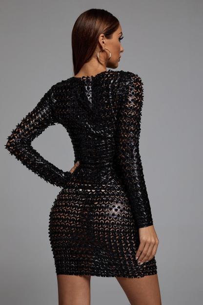 Black Sleeve Cutout Mini Bodycon Dress - Black | Mix Mix Style [Hot Seller]-Mix MIx Style