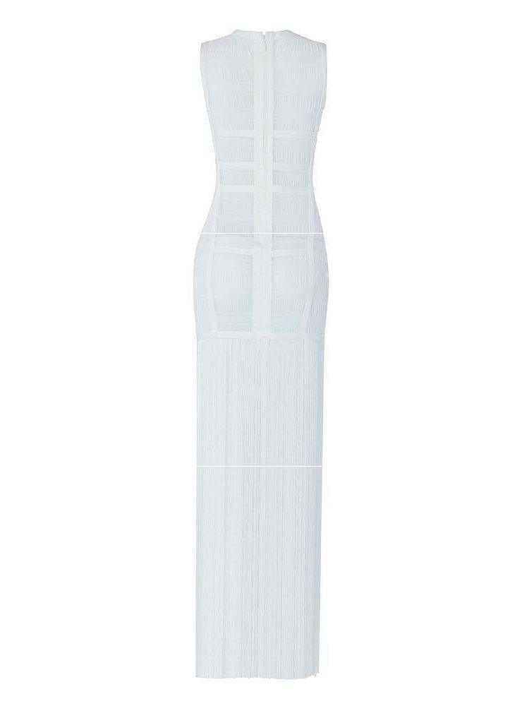 Julie Bustier Fringed Midi Dress-Mix MIx Style