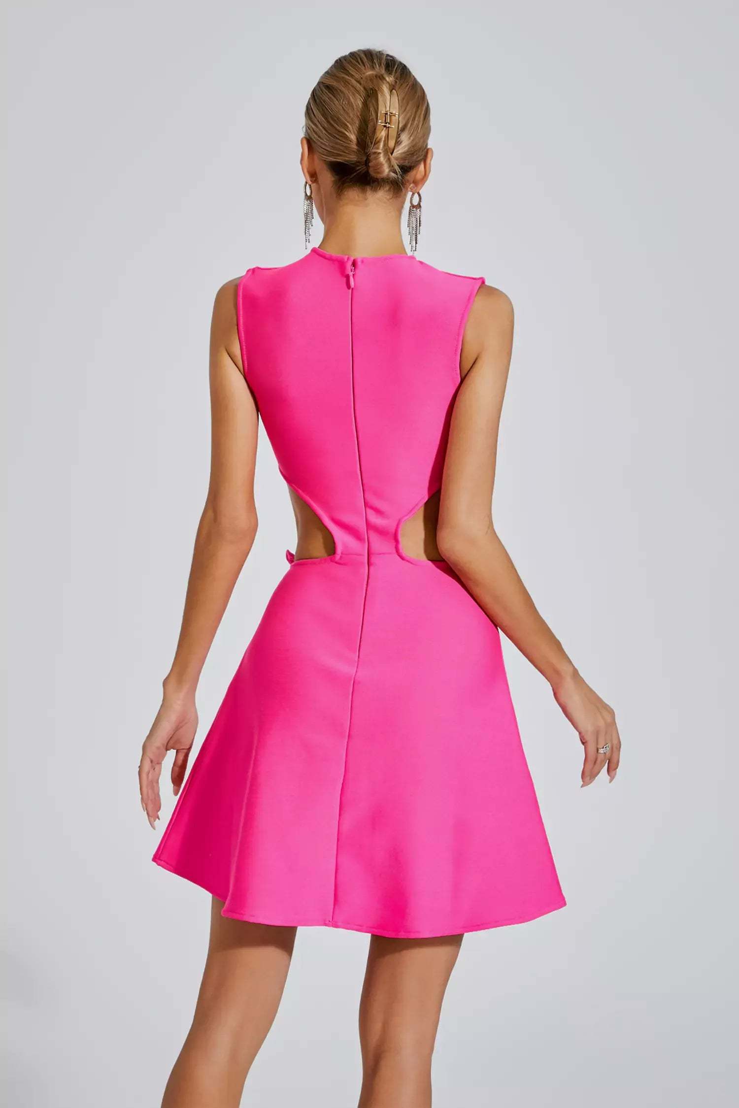 Rose Red Sleeveless 3d Rose Cutout A-line Summer Birthday Mini Dress | Mix Mix Style