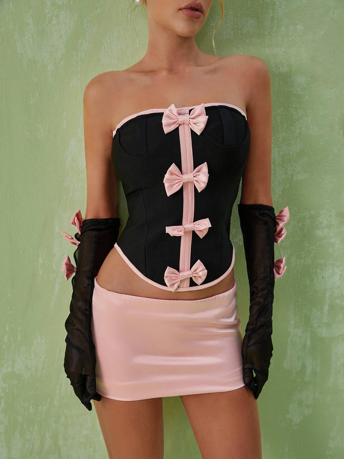 Kairi Satin Strapless Bandage Set-Mix MIx Style