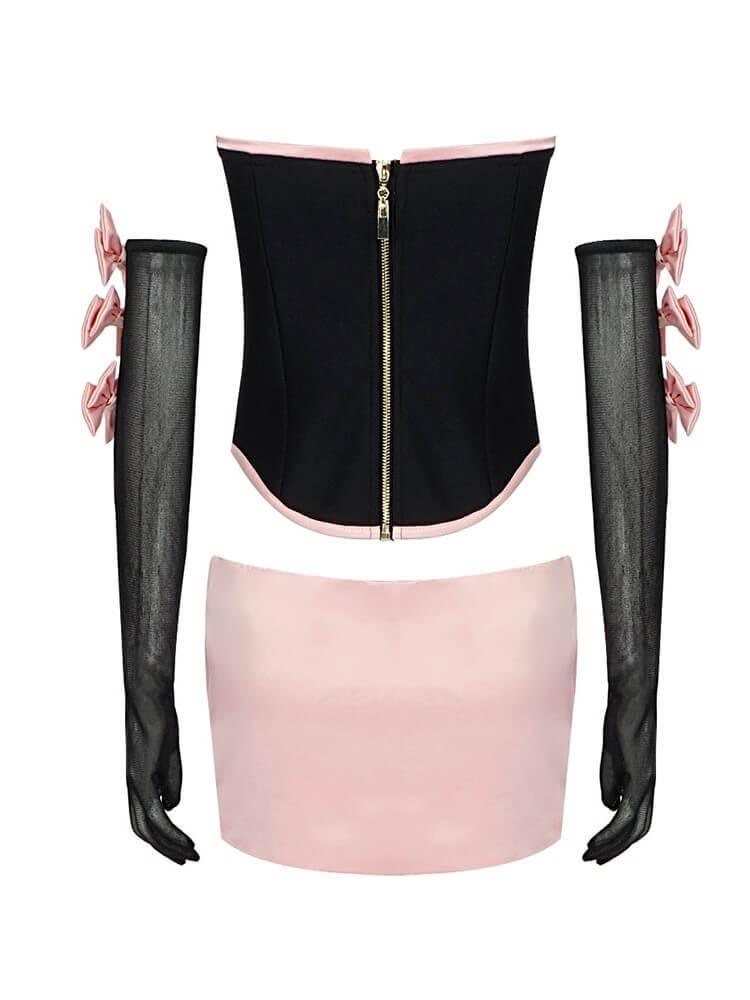 Kairi Satin Strapless Bandage Set-Mix MIx Style