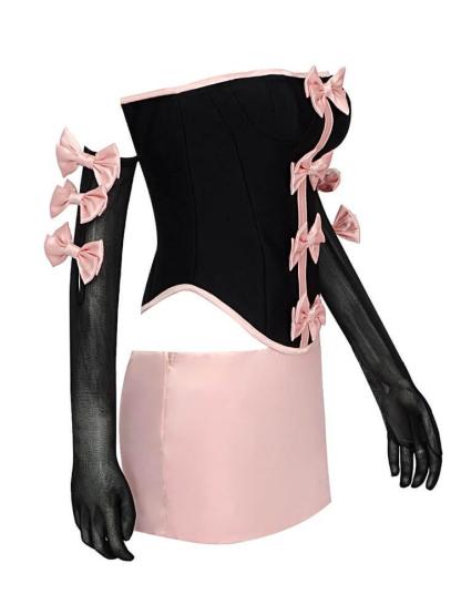 Kairi Satin Strapless Bandage Set-Mix MIx Style