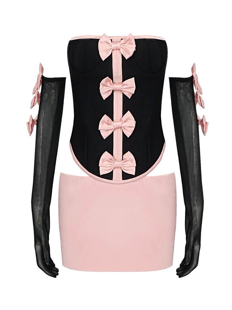 Kairi Satin Strapless Bandage Set-Mix MIx Style