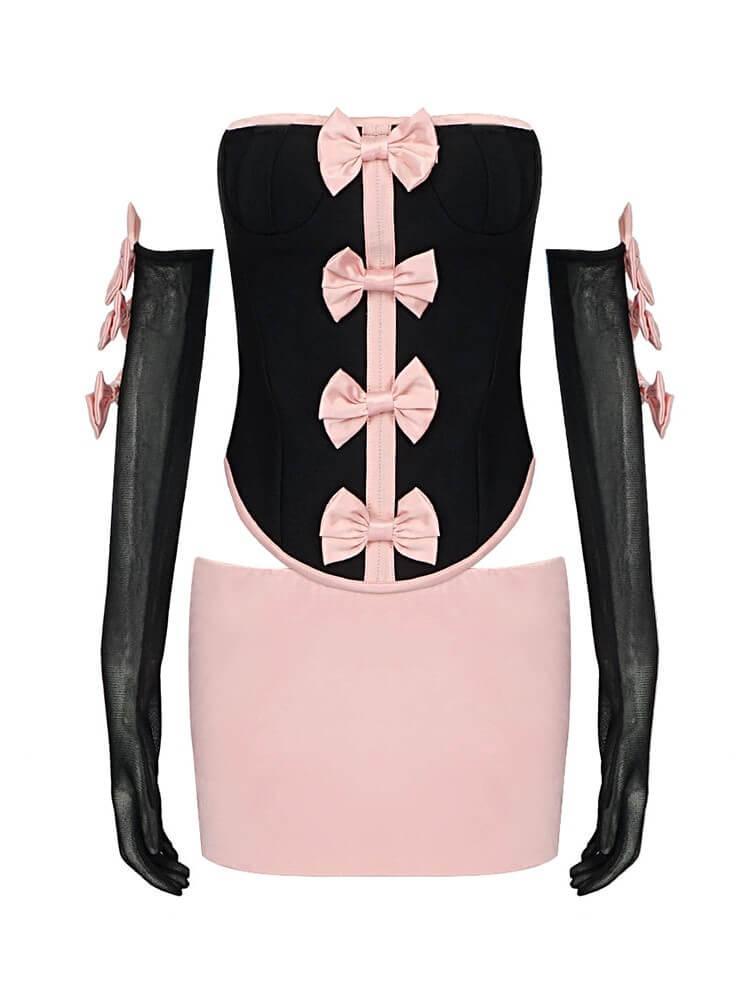Kairi Satin Strapless Bandage Set-Mix MIx Style