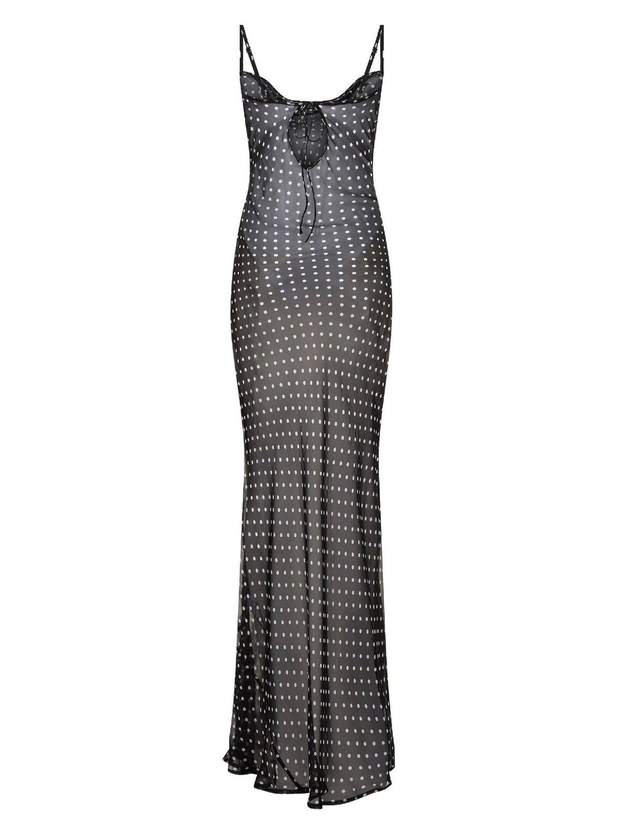 Kamilah Mesh Dot Maxi Dress-Mix MIx Style
