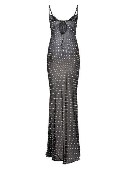 Kamilah Mesh Dot Maxi Dress-Mix MIx Style