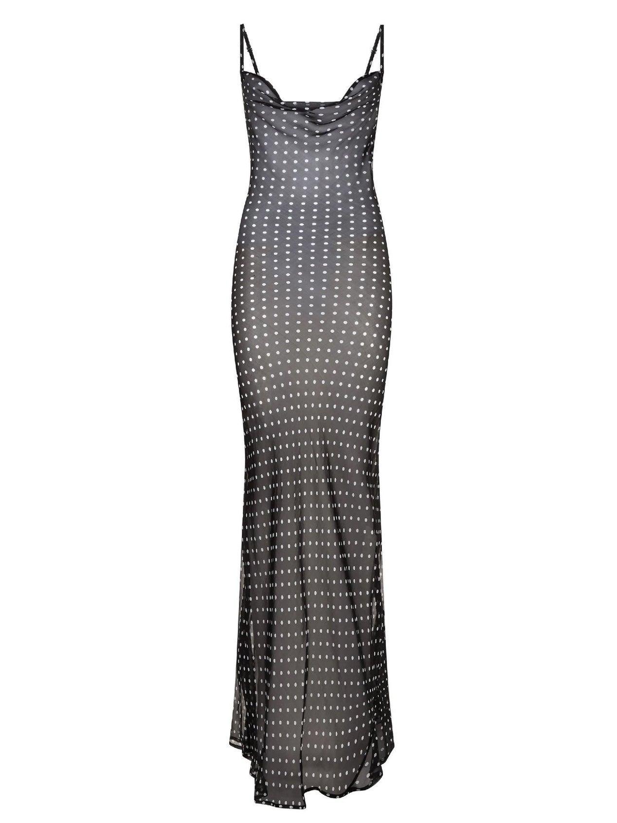 Kamilah Mesh Dot Maxi Dress-Mix MIx Style