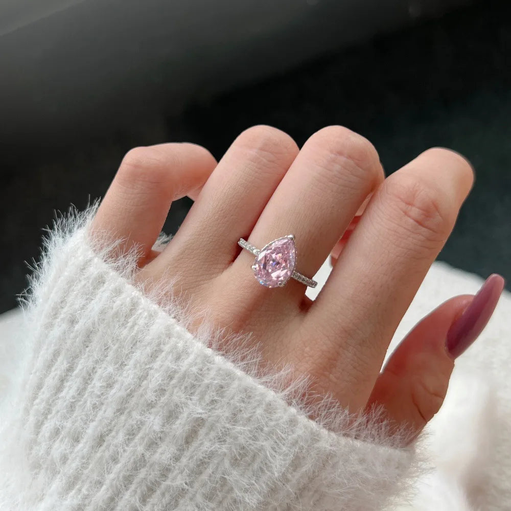 Pink Moissanite Rings Women's Jewlery Ring Diamond Rings | Mix Mix Style [Hot Seller]-Mix MIx Style