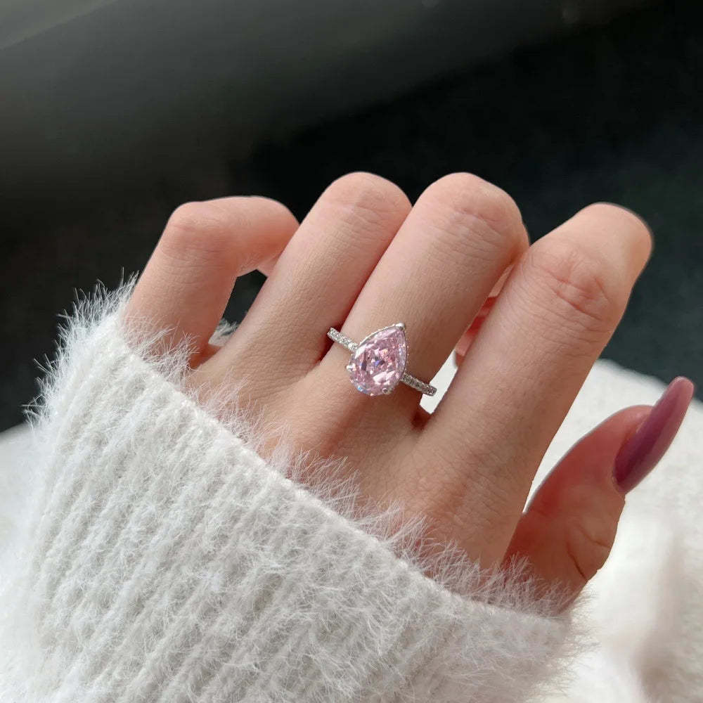 Pink Moissanite Rings Women's Jewlery Ring Diamond Rings | Mix Mix Style [Hot Seller]-Mix MIx Style