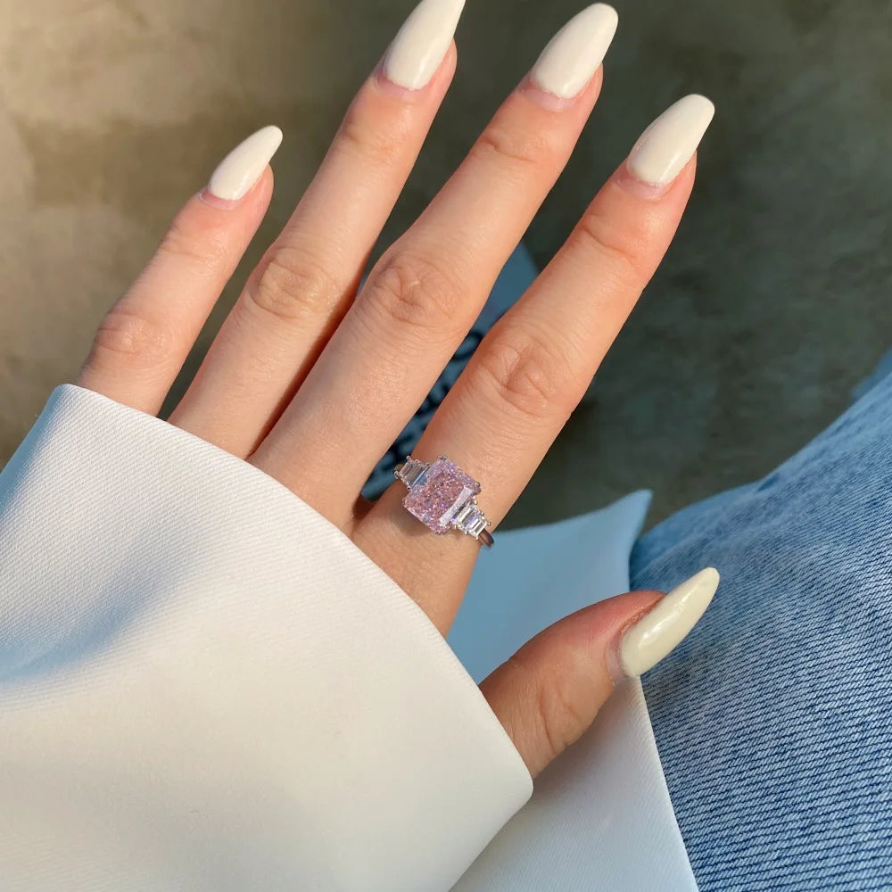 Pink Moissanite Rings Women's Jewlery Ring Diamond Rings | Mix Mix Style [Hot Seller]-Mix MIx Style