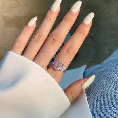 Pink Moissanite Rings Women's Jewlery Ring Diamond Rings | Mix Mix Style [Hot Seller]-Mix MIx Style