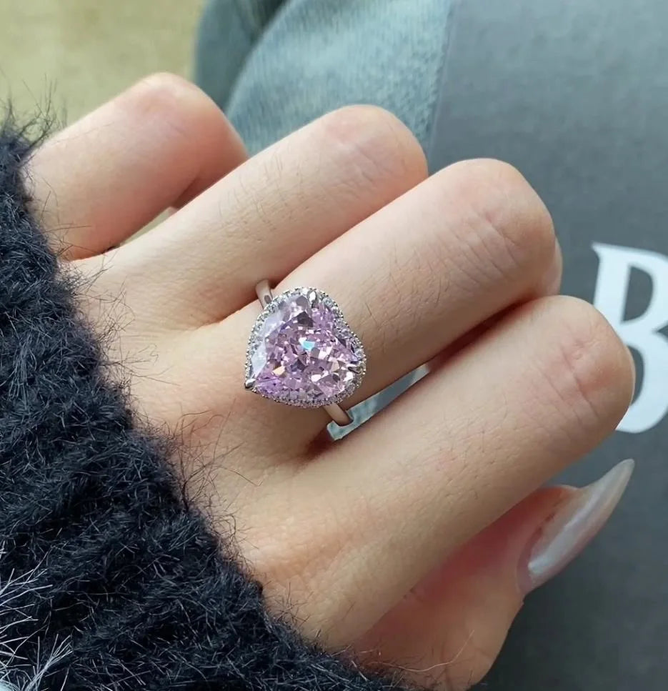Pink Moissanite Rings Women's Jewlery Ring Diamond Rings | Mix Mix Style [Hot Seller]-Mix MIx Style
