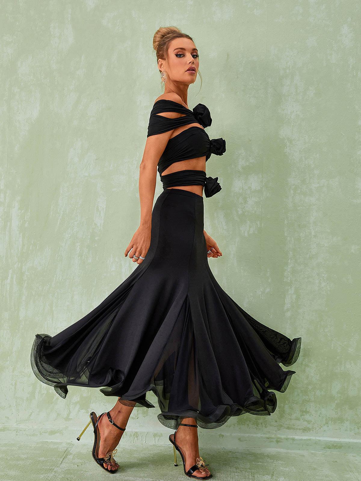 Black Midi Bell Skirt  | Mix Mix Style [Hot Seller]-Mix MIx Style