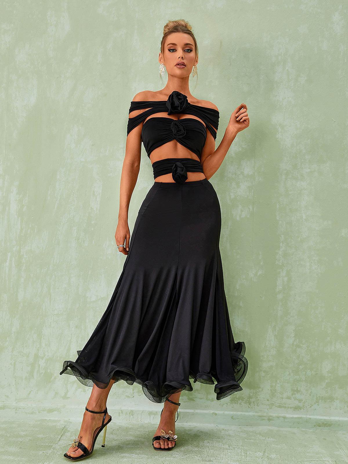 Black Midi Bell Skirt  | Mix Mix Style [Hot Seller]-Mix MIx Style