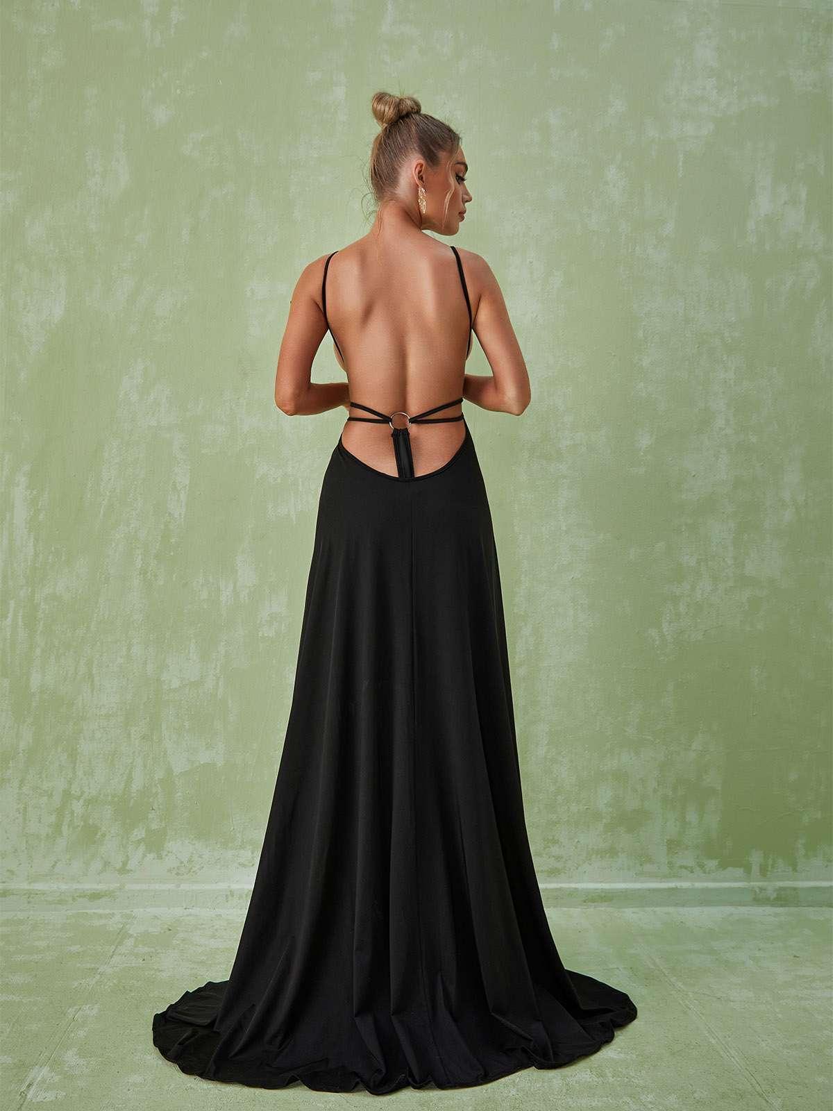 Katya Backless Maxi Dress In Black-Mix MIx Style