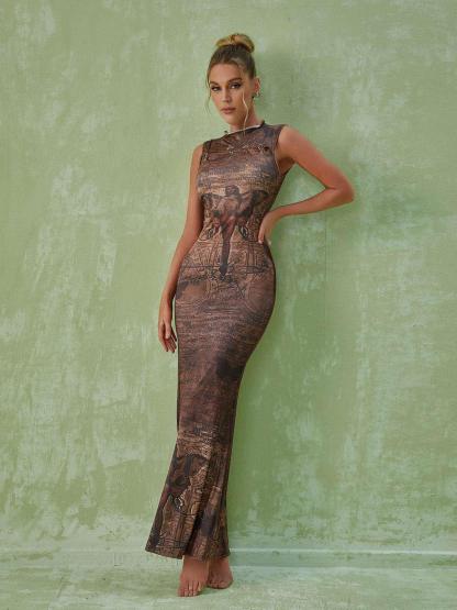 Keiko Printed Maxi Dress-Mix MIx Style
