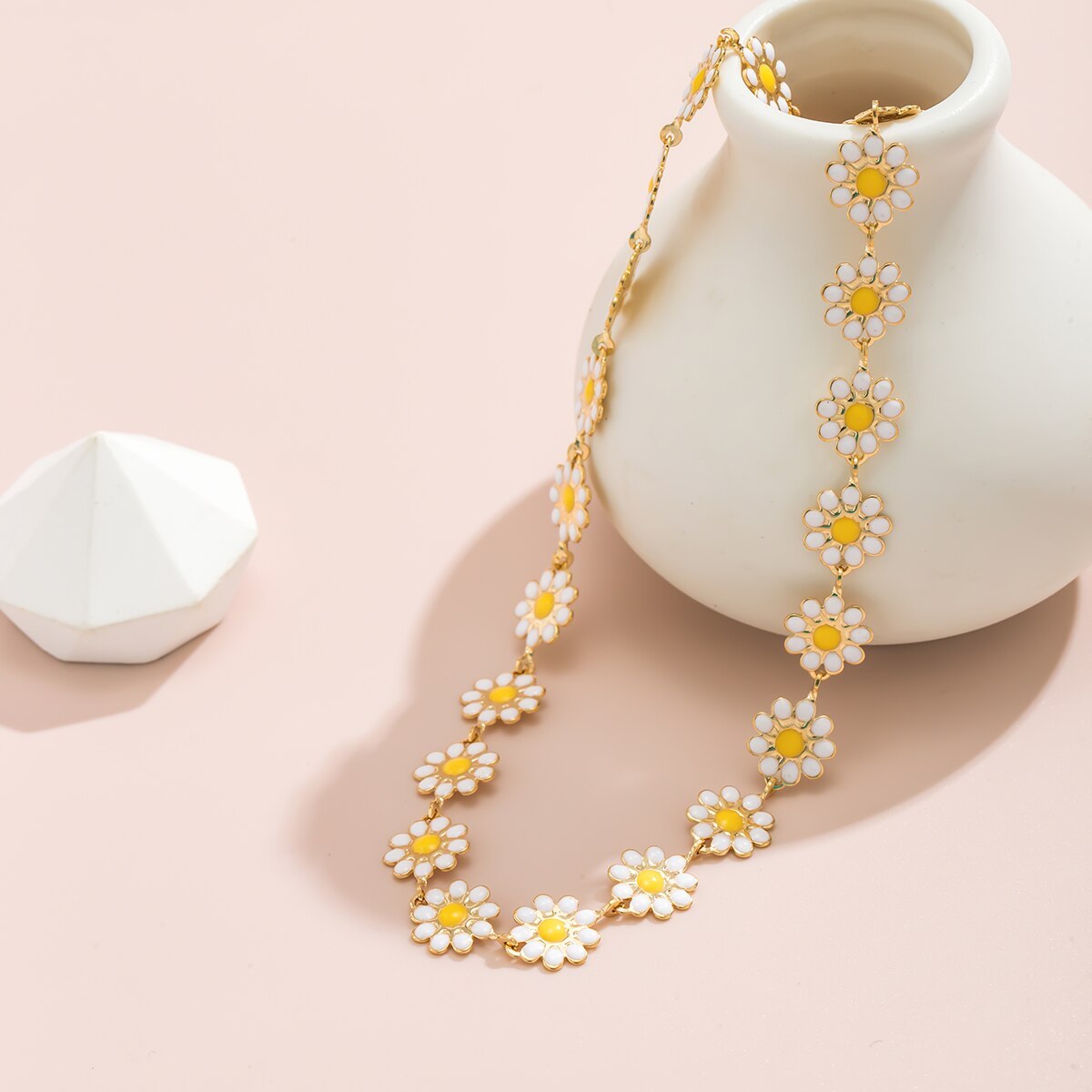 Flower Daisy Clavicle 18k Gold Plated Chain Choker Necklace | Mix Mix Style [Hot Seller]-Mix MIx Style