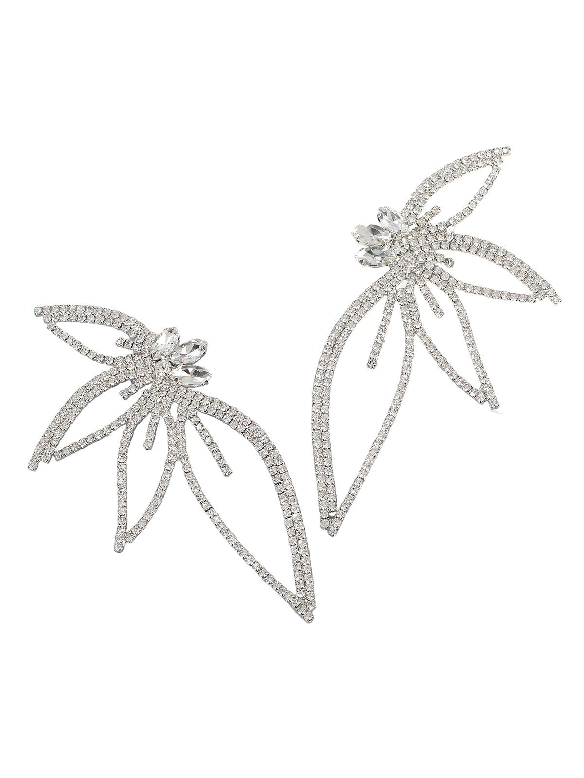 s925 Sterling Silver Crystal Flower Earrings | Mix Mix Style [Hot Seller]-Mix MIx Style
