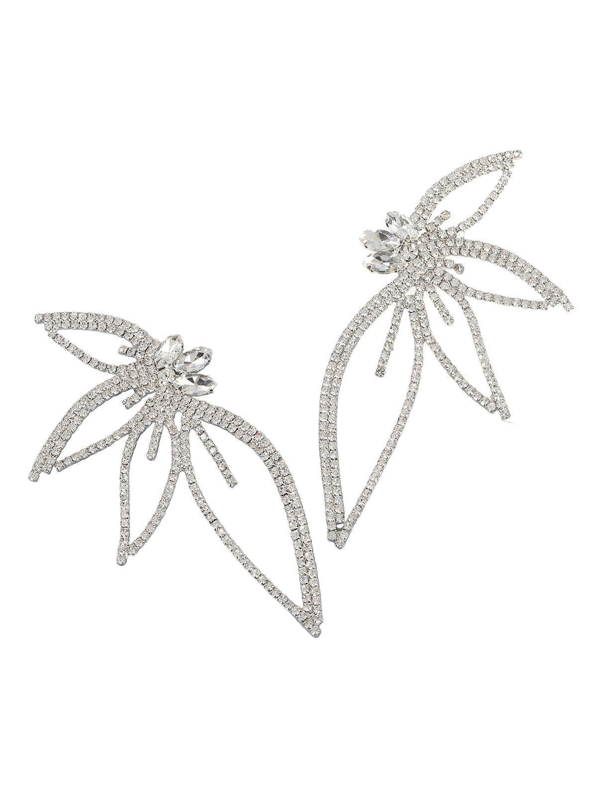s925 Sterling Silver Crystal Flower Earrings | Mix Mix Style [Hot Seller]-Mix MIx Style