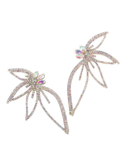 s925 Sterling Silver Crystal Flower Earrings | Mix Mix Style [Hot Seller]-Mix MIx Style