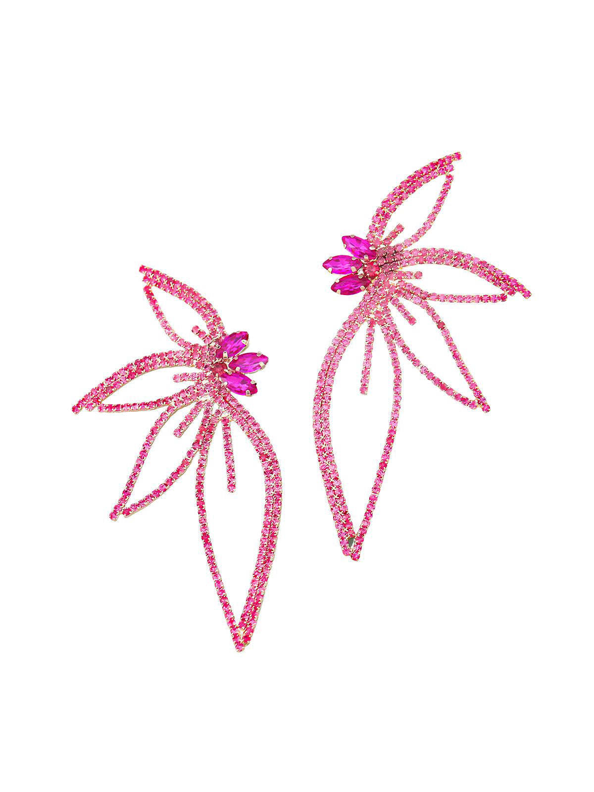 s925 Sterling Silver Crystal Flower Earrings | Mix Mix Style [Hot Seller]-Mix MIx Style
