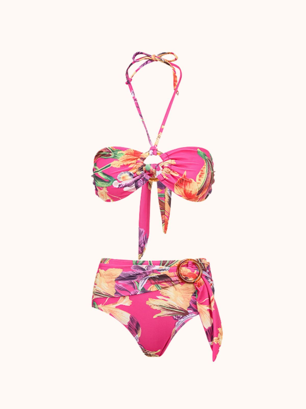 Crossneck Printed Bikini Two Piece Set | Mix Mix Style-Mix MIx Style