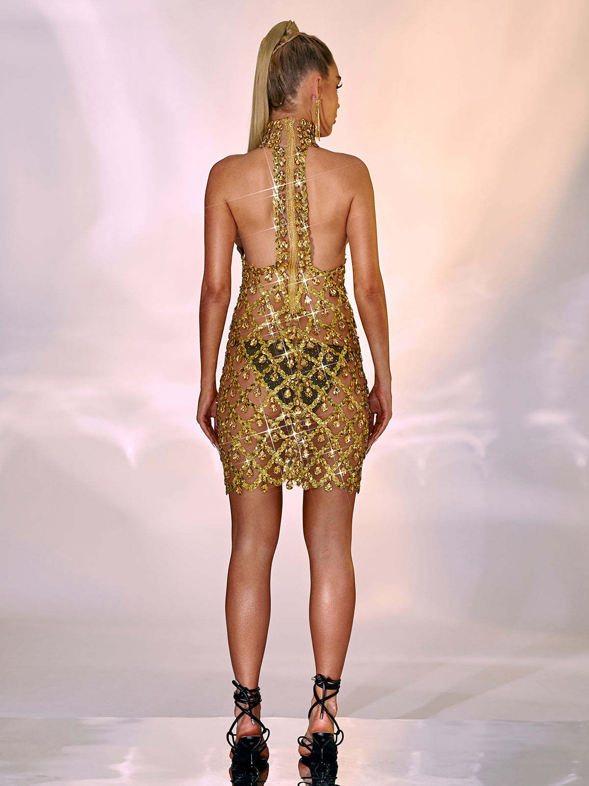 Sequin Crystal Mini Dress In Gold | Mix Mix Style [Hot Seller]-Mix MIx Style