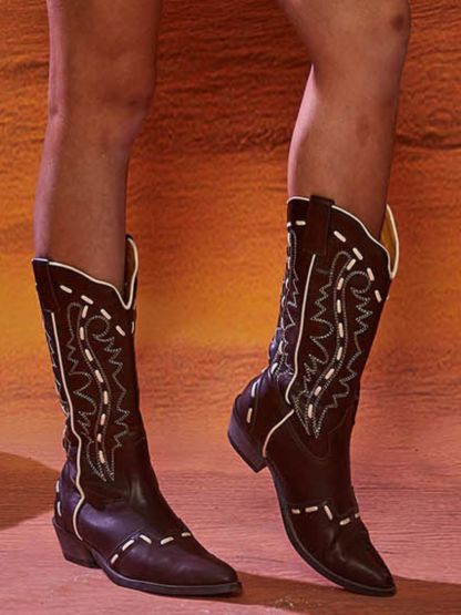 Lissa Embroidered Cowboy Boots-Mix MIx Style