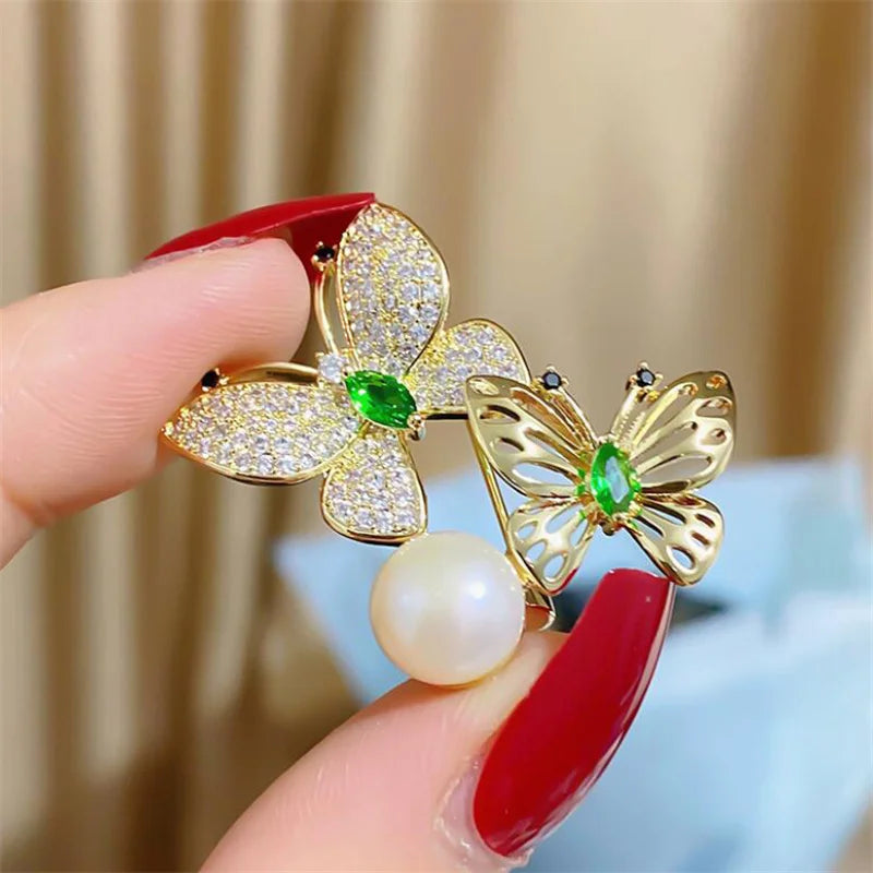 Lovely Pearl Diamonds Trendy Brooch Pins Animals Bird Butterfly Bee | Mix Mix Style [Hot Seller]-Mix MIx Style