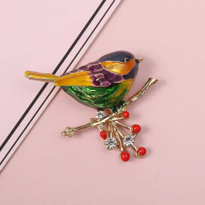 Lovely Pearl Diamonds Trendy Brooch Pins Animals Bird Butterfly Bee | Mix Mix Style [Hot Seller]-Mix MIx Style