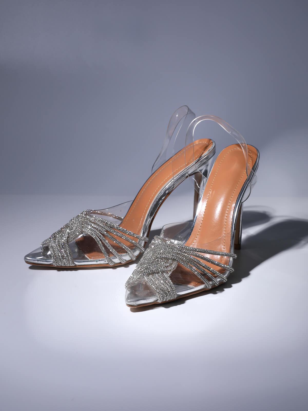 Lumi Crystal Embellished Sandals In Silver-Mix MIx Style