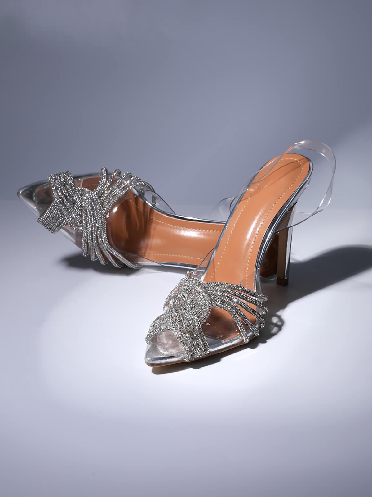 Lumi Crystal Embellished Sandals In Silver-Mix MIx Style