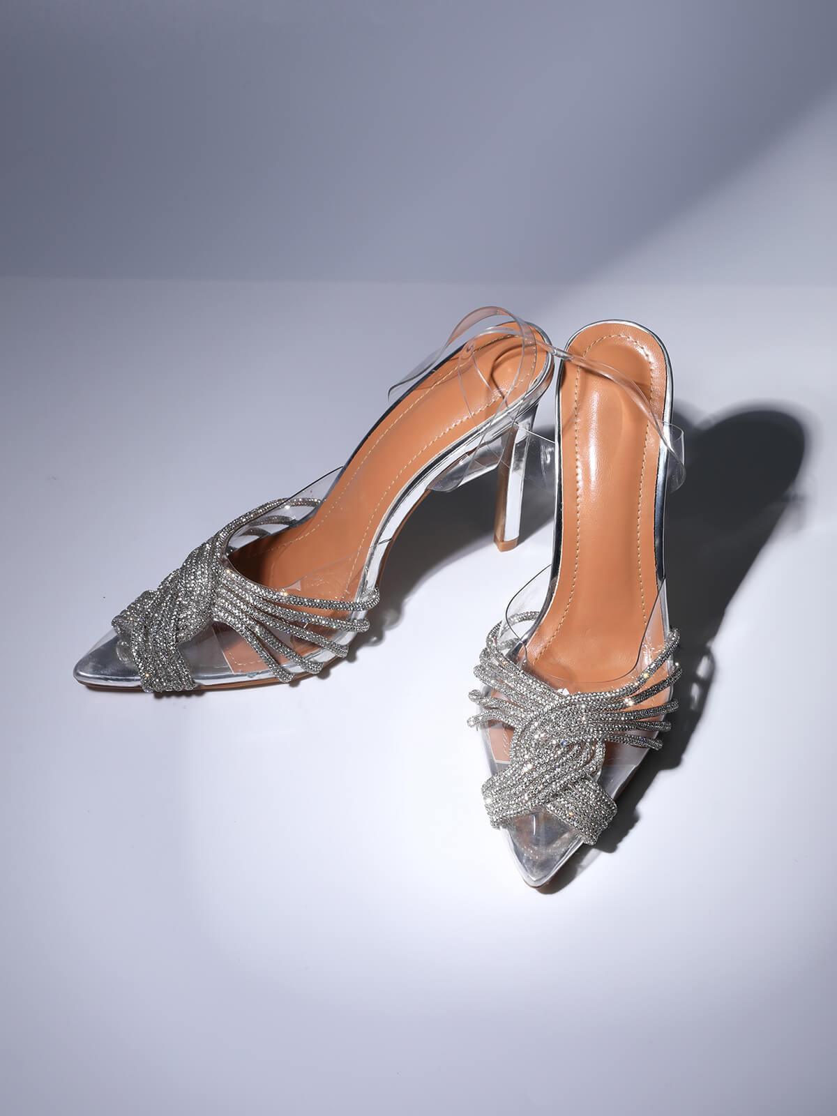 Lumi Crystal Embellished Sandals In Silver-Mix MIx Style