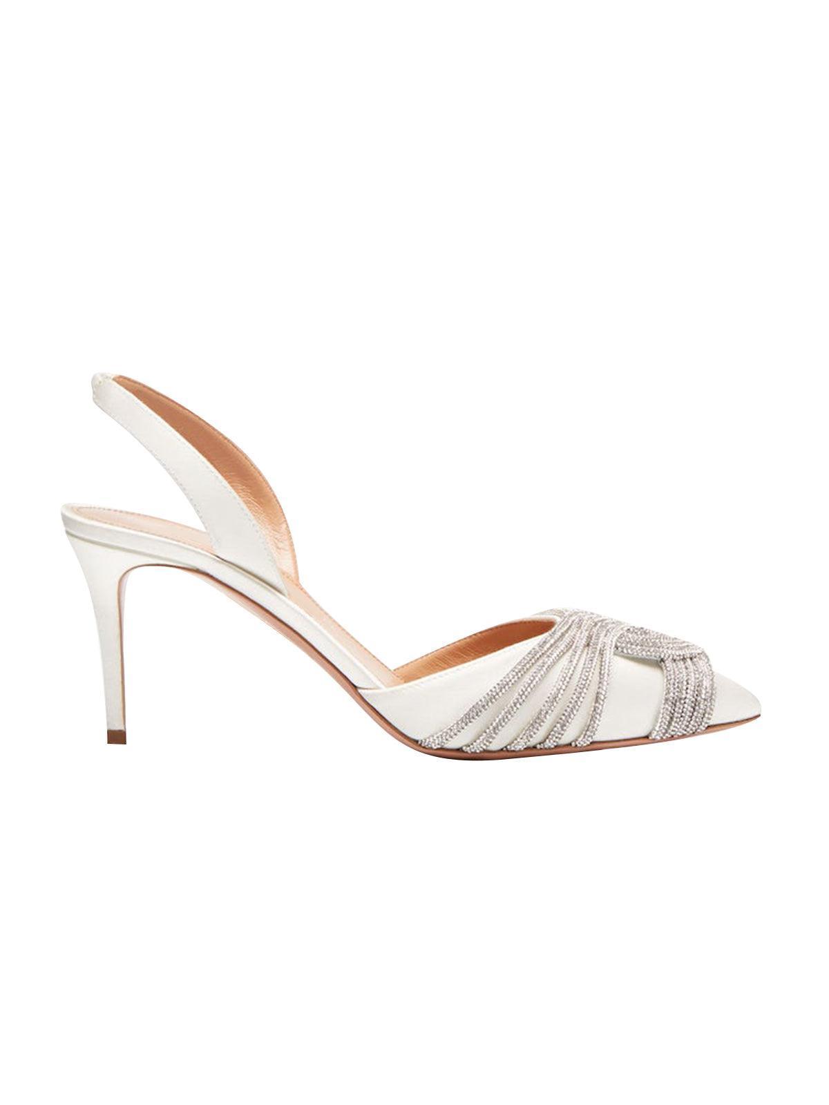 Lumi Satin Crystal Embellished Sandals In White-Mix MIx Style