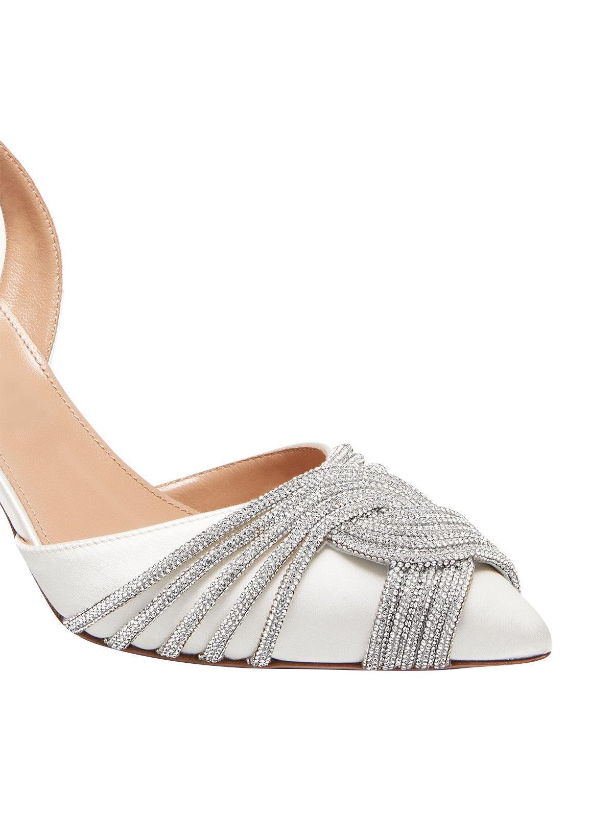 Lumi Satin Crystal Embellished Sandals In White-Mix MIx Style