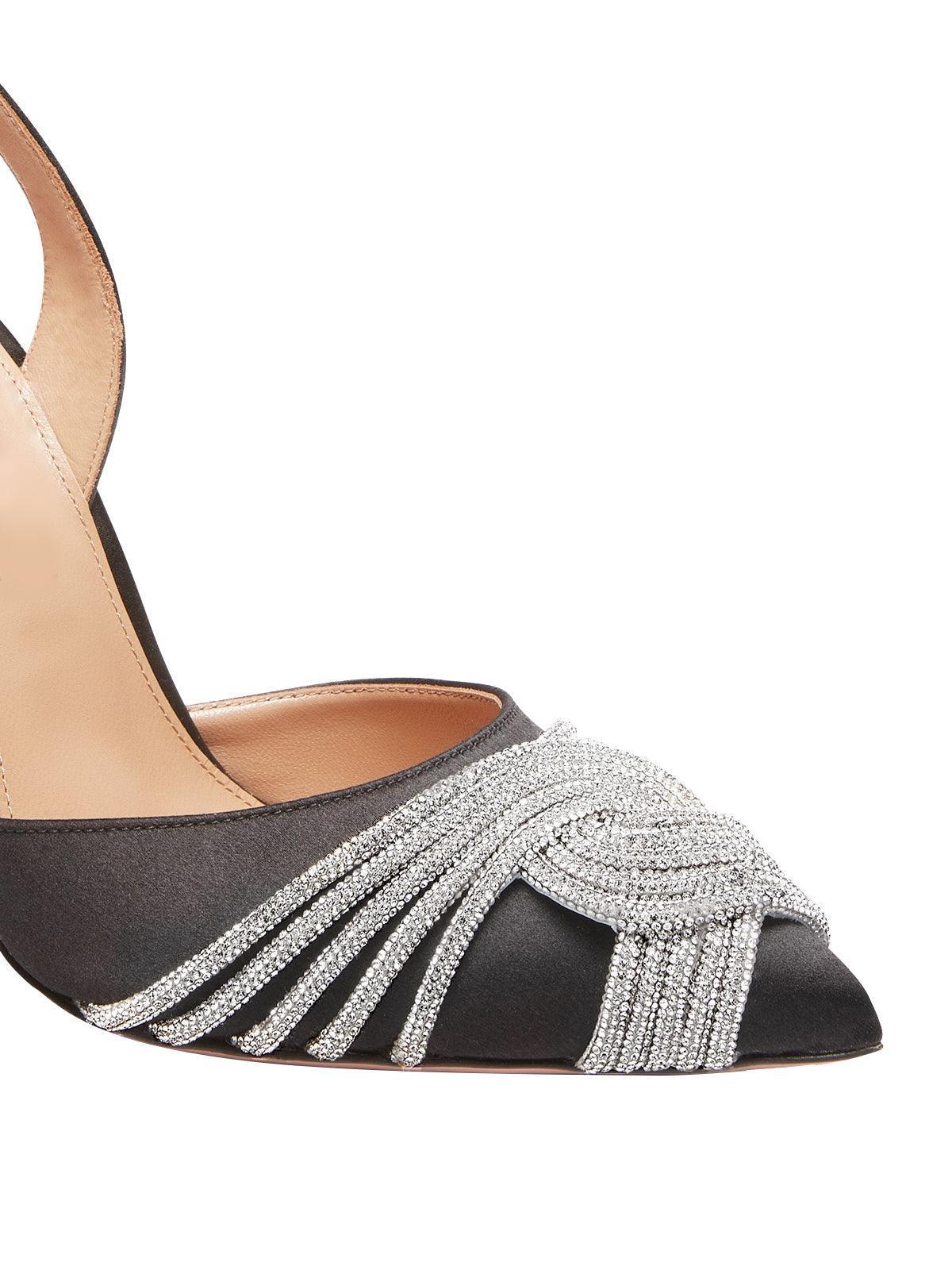 Lumi Satin Crystal Embellished Sandals In Black-Mix MIx Style