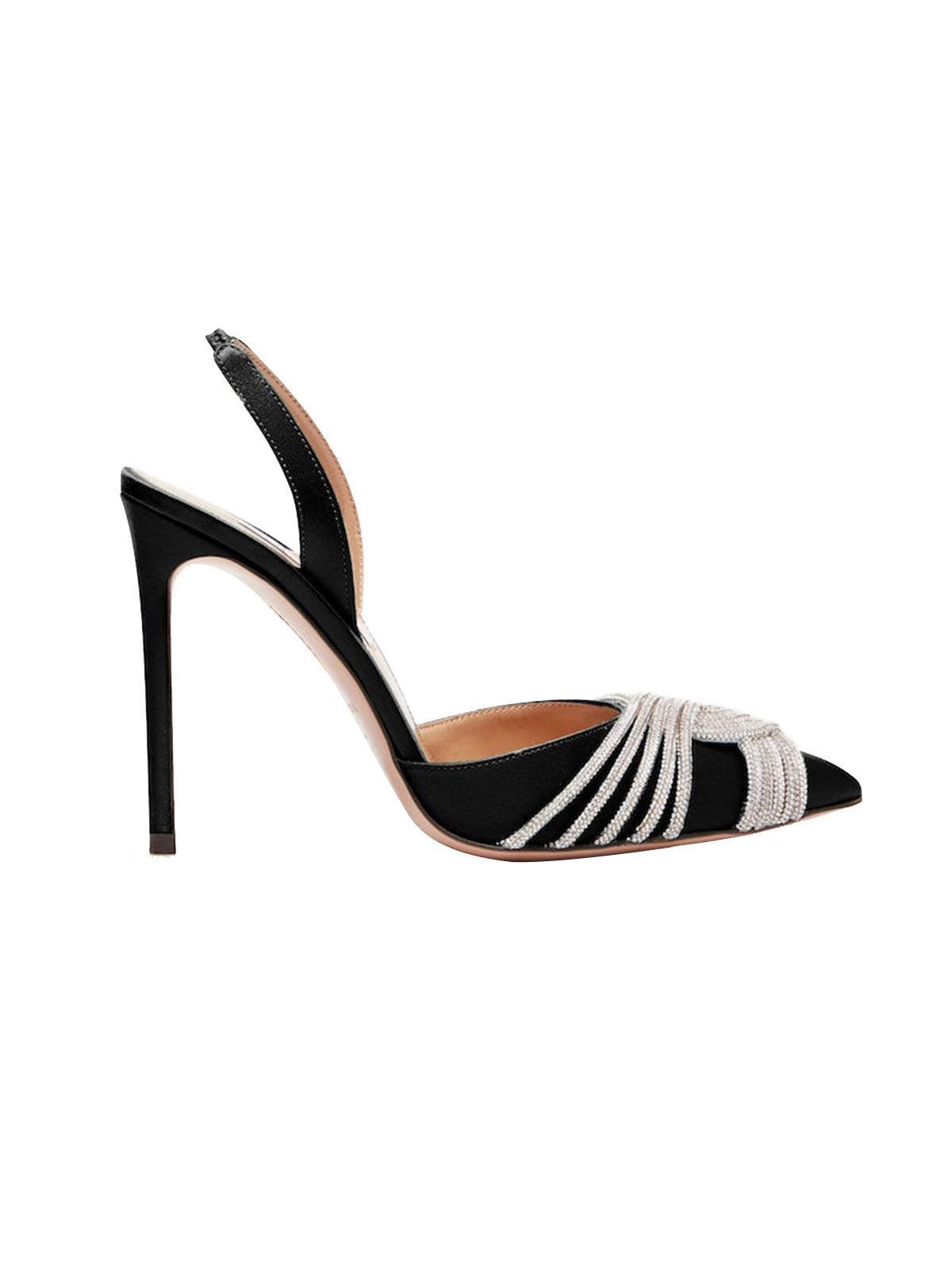 Lumi Satin Crystal Embellished Sandals In Black-Mix MIx Style