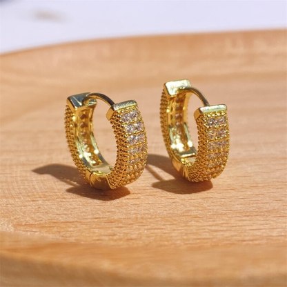 14K Gold Plated & 925 Sterling Silver Moissanite Diamonds Circle Hoop Earrings | Mix Mix Style [Hot Seller]-Mix MIx Style