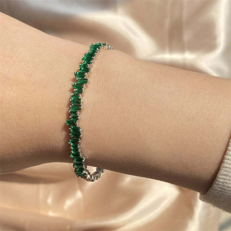 18k White Gold Plated with Moissanites Multi Open Circle Adjustable Bracelet | Mix Mix Style [Hot Seller]-Mix MIx Style