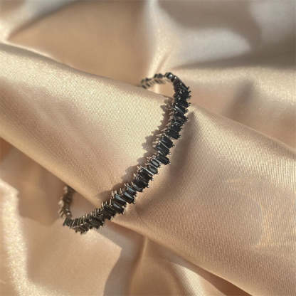 18k White Gold Plated with Moissanites Multi Open Circle Adjustable Bracelet | Mix Mix Style [Hot Seller]-Mix MIx Style