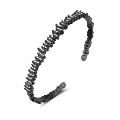18k White Gold Plated with Moissanites Multi Open Circle Adjustable Bracelet | Mix Mix Style [Hot Seller]-Mix MIx Style