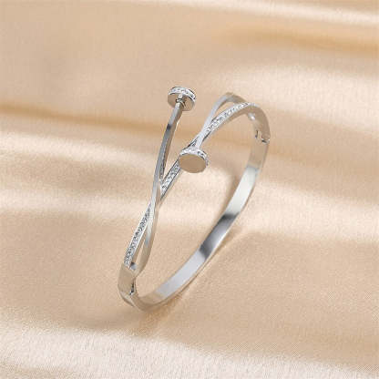 18k Gold Plated and Silver Luxury Double Moissanite Head Cross Bracelet | Mix Mix Style [Hot Seller]-Mix MIx Style