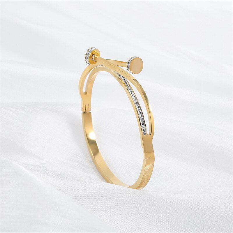 18k Gold Plated and Silver Luxury Double Moissanite Head Cross Bracelet | Mix Mix Style [Hot Seller]-Mix MIx Style