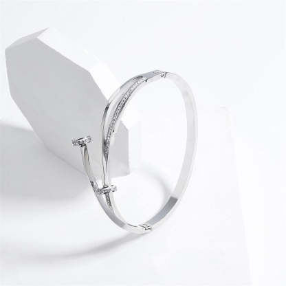 18k Gold Plated and Silver Luxury Double Moissanite Head Cross Bracelet | Mix Mix Style [Hot Seller]-Mix MIx Style