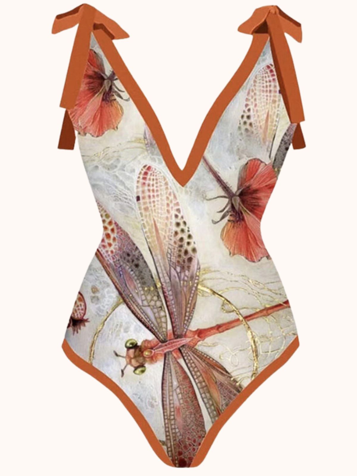 Multicolor Dragonfly Printed Swimwear Two Piece Set | Mix Mix Style-Mix MIx Style