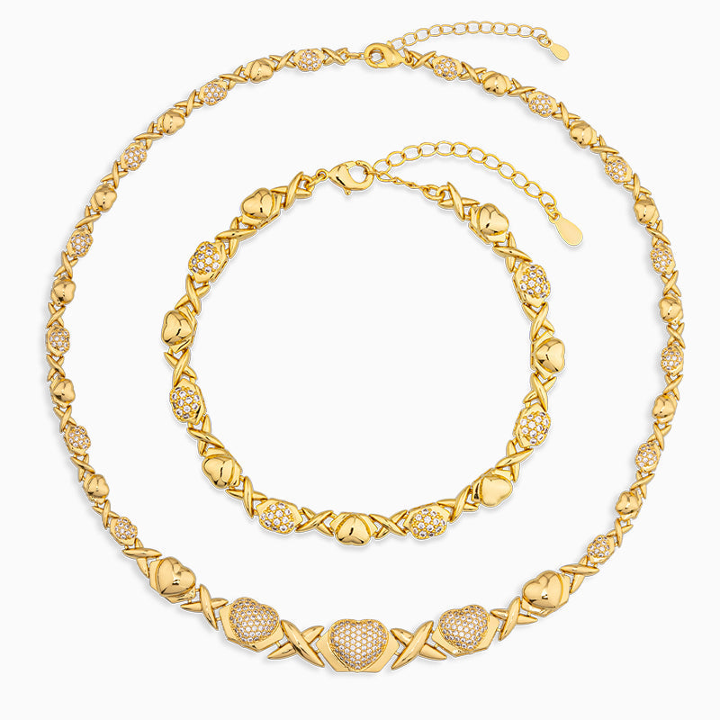 Marseille Heart Pendant Jewelry Set-Mix MIx Style