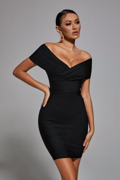 Black Off Shoulder Mini Dress | Mix Mix Style [Hot Seller]-Mix MIx Style
